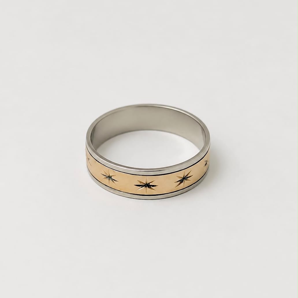 ANILLOS DE MATRIMONIO PLATA Y ORO 10K.
