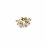 Broquel flor blanca 14k