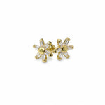 Broquel flor blanca 14k