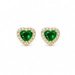 Broquel corazón circonia verde 10k